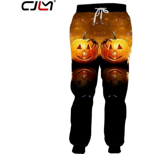 CJLM Mens Halloween Animal Sweatpants 3D Printed Pumpkin Spider Unisex Pants Wholesale Sports Fitness Clothing Man Trousers