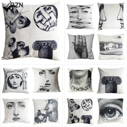 Italian Women Series Art Portrait Cotton Linen Decorative Pillow Cover for Room Pillowcase Home Hall Decor Cushion Cover 45X45CM