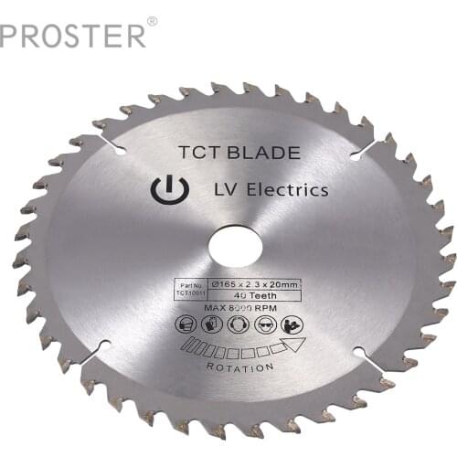 Proster For 165mm 40T 16mm Bore TCT Circular Saw Blade Disc for Dewalt soft wood cutting