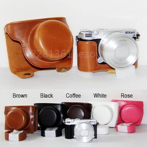 5 colors PU Leather Camera Case Bag Cover For Nikon 1 J5 1J5 10-30mm or 11-27.5mm lens