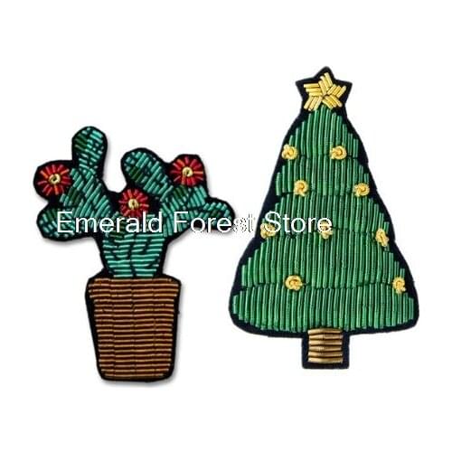 French design, Indian silk, jewelry handmade embroidery,Christmas tree decoration , brooch , accessories,badge