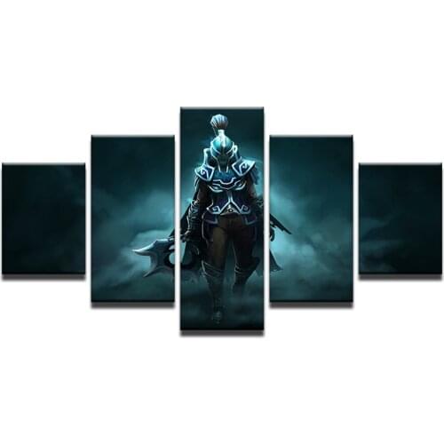 Game Poster Canvas HD Print Picture Framework Wall Art 5 Pieces DOTA 2 Mortred Phantom Assassin Paintings Home Decor Living Room