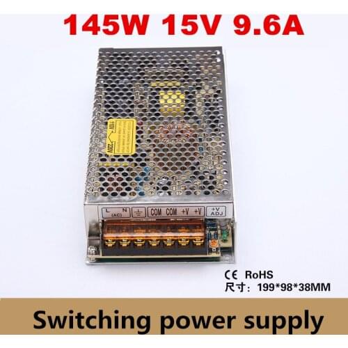 Power supplies 145W 15V 9.6A Switching Power Supply Driver LED Strip light transformer Display AC110V-240V Input DC output SMPS