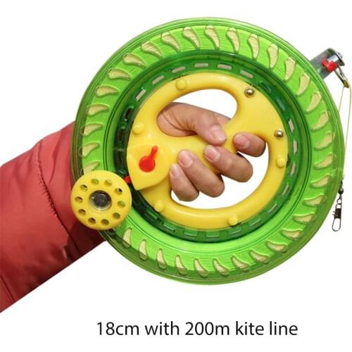 200M Kite Reel Winder Fire Wheel String Flying Handle Tool Twisted String Line Outdoor Round Green Grip For Kite Accessories