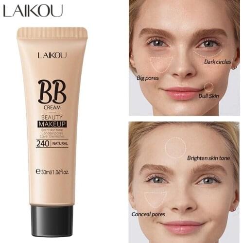 LAIKOU Makeup BB Cream Natural Whitening Cream Waterproof Long Lasting Makeup Base Liquid Foundation Professional Cosmetics