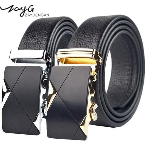 ZAYG Men Classic Belt Designer Leather Strap Buckle Male Belt Men High-grade Automatic Buckle For Girdle High Quality Belt