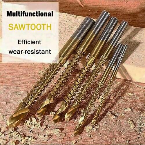 Drill Bit Set 6 pcs High Speed Steel Woodworking Tools Wood Punching Slotting Sets Of Hand Tools Multi Function Metal Drills