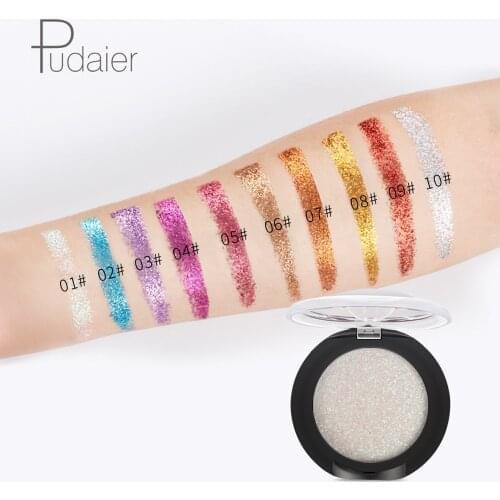 Pudaier 1PC Glitter Eyeshadow Palette Diamond Shimmer Pigment Sequins Eye Shadow Cosmetics Mineral Glitter Powder Makeup Palette