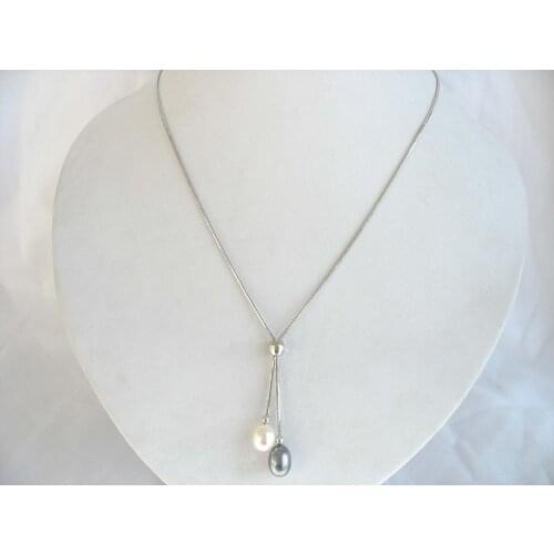 Freshwater pearl white black pink rice 7-9mm 18inch necklace chain wholesale nature beads FPPJ