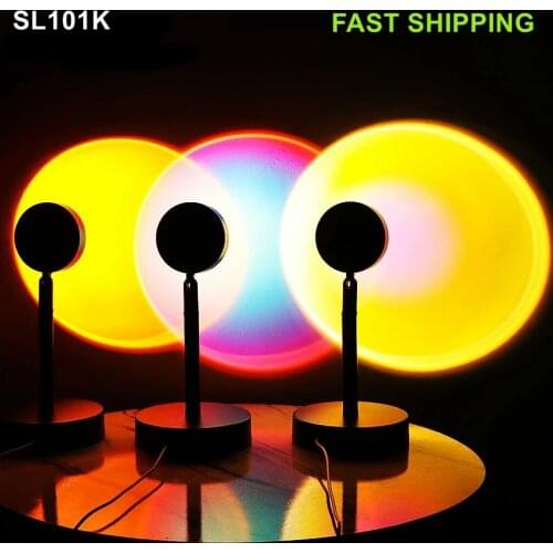 Rainbow Sunset Projector Atmosphere LED Night Light Coffee Shop Projection Lights Children Bedroom Night sunset projection lamp