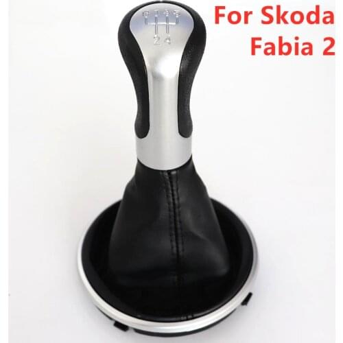 For Skoda Fabia 2 II MK2 Combi Scout 2007 2008 2009 2010 2011 2012 2013 2014 Car Gear Stick Shift Knob Leather Boot 5J0711113F
