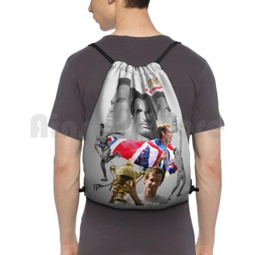 Andy Murray Number 1 Backpack Drawstring Bag Riding Climbing Gym Bag Andy Murray Signature Number 1 Sports Player Wallet