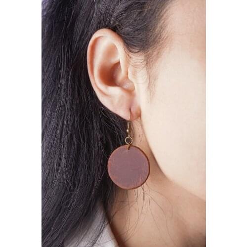 Handmade Genuine Leather Earrings Fashion Authentic Women Jewellery Accessory Stylish Desing High Quality Gift - ES-9003