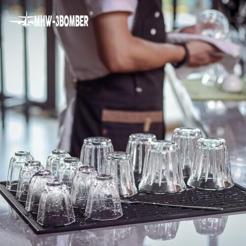 MHW-3BOMBER Silicone Tamper Mat Bar Counter Mat Cup Draining Mat Coffee Anti-Slip Mat Espresso Latte Art Pen Tamper-Proof Mat