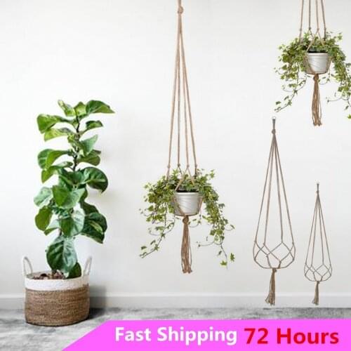 Vintage Plants Hanger Jute Rope Botanic Hooks Flower Pot Holder Wall Art Hanging Rope Home Garden Decoration