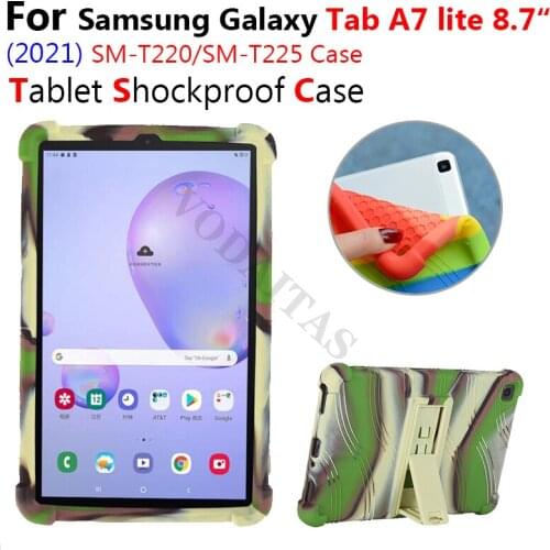 Tablet PC Protective Case For Samsung Galaxy Tab A7 Lite 8.7" 2021 SM-T220 SM-T225 kids Shockproof Silicon Cover with Kickstand