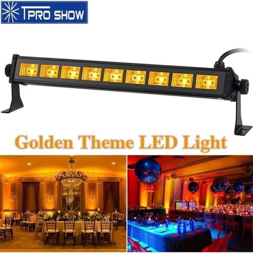 Golden Party Light 9x3W Amber LED Light Bar Linear LED Wall Wash Lights Uplighting For Wedding Event DJ Disco Club Decoration