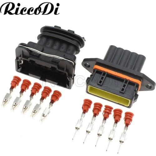 1-20Sets Tyco AMP 5 Pin Way Automobile Waterproof Male Female Wire Connector Socket Plug 282193-1 DJ7053CA-3.5-21