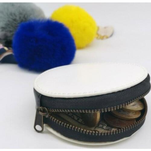 10pcs Coin Purses Folio UV Printing DIY White Blank Round Shaped Short Min Wallet