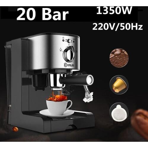 2019 DL-KF500 Semi Automatic Coffee Maker 3In1 Cafe Maker Machine Kitchen 1.5L Barista Espresso Machine Milk Steamer 20Bar