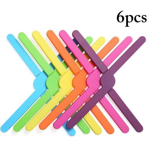 6Pcs/Set Silicone Heat Resistant Pad Foldable Non-Slip Pot Pan Mat Mix-Color Cross Holder Dining Table Placemat For Kitchen Tool