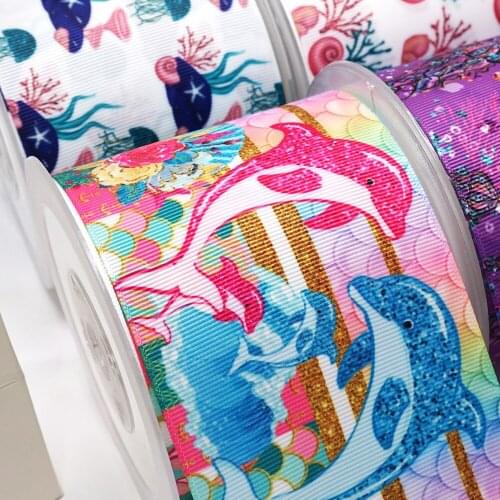 Free Shipping 2020 New Arrival 50yards Cartoon Printed Grosgrain Ribbons21054
