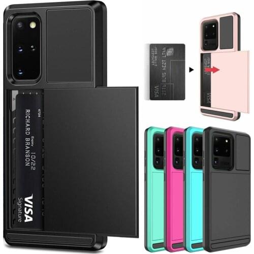 Armor Phone Case For Samsung Galaxy S20 Plus Case S20+ S20plus Card Slots Shockproof Cover For Samsung S20 Ultra S20ultra Fundas