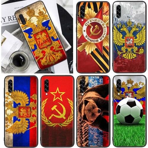 Russian flag for Samsung Galaxy A90 A80 A70 A60 A50 A40 M30 A20E A2Core A10S A10E Soft Black Phone Case