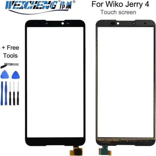 Black For 5.99" Wiko Jerry 4 Touch Screen Digitizer Sensor Touch Panel Phone Replacement For Wiko Jerry 4 With Tools +Adhesive