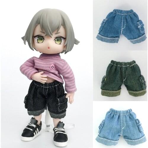 Ob11 baby clothes bjd clothes jeans pants suitable for gsc, pd9 body, molly, 1/12bjd, obitsu11 doll accessories casual T-shirt