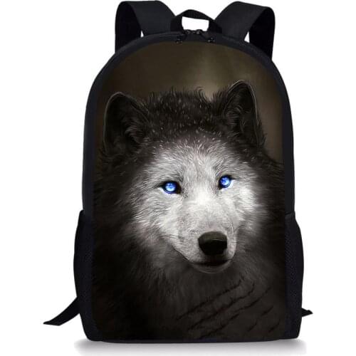 Cool Wolf Print Children School Backpacks Fashion Kids Schoolbags for Teenager Girls Boys Backpack Mochila Infantil