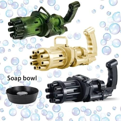 Kids Automatic Gatling Bubble Gun Toys Summer Soap Water Bubble Machine Wedding Electric Bubble Machine For Children Gift Toys