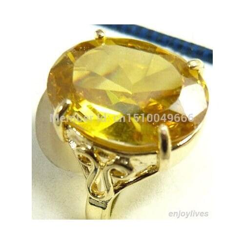 Good >>>Yellow STONE Zirconia Yellow Ring Size: 6.7.8.9