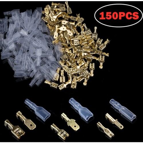 180/60PCS 2.8mm 4.8mm 6.3mm Insulated Spade Wire Connectors Female & Male Crimp Terminal Set Electrical Cable Crimp Terminal