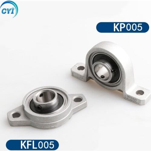 2PCS Zinc Alloy Diameter 25mm Bore Ball Bearing Pillow Block Mounted Support KFL005 KP005
