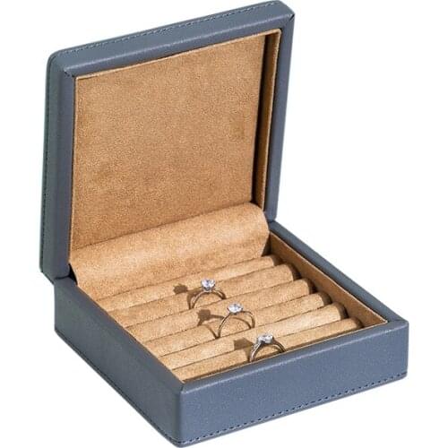 PU Leather Multi Slot Ring Storage Box Portable Engagement Jewelry Display Organizer Gift Case Exquisite Practical