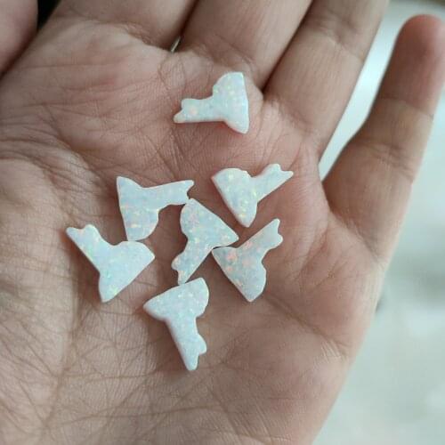 Synthetic white opal dog paw pendant for a link to Pay