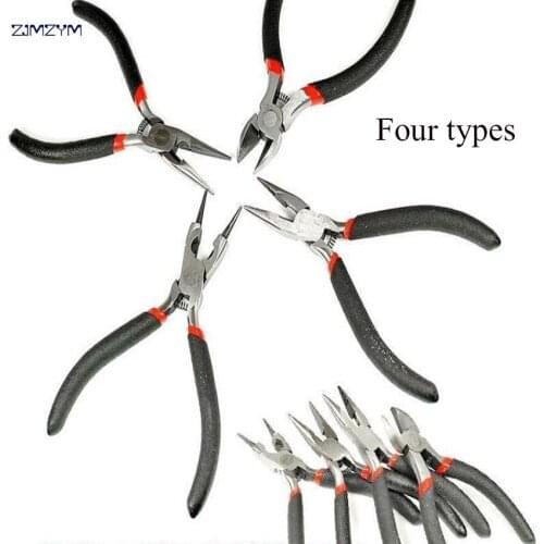 Hot 4 types Stainless Steel Needle Nose Pliers Jewelry Making Hand Tool Cutting Pliers With spring Cable Wire Cutter