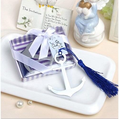 Hot sell Party Favor anchor metal Bookmark 200PCS Bridal Shower, Wedding Favors Decoration Birthday Gift lin2349