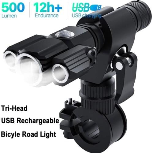 Powerful LED flashlight USB Rechargeable Bicycle Light Set Road Bike Headlight T6 LED Torch Waterproof lamp for Riding Camping