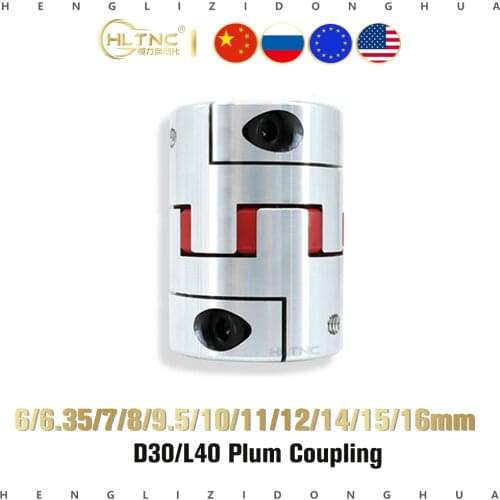 1pc Plum coupling star engraving machine servo motor coupler D30 L40 inner hole 5/6/6.35/7/8/9.525/10/11/12/14/15/16mm