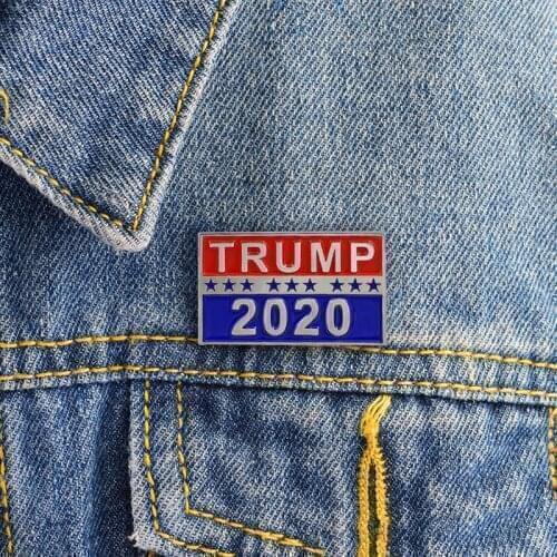 Cartoon Creative Fun Geometry Enamel Brooch 2020 Trump President Alloy Badge Denim Shirt Bag Pin Jewelry Gift For Friends