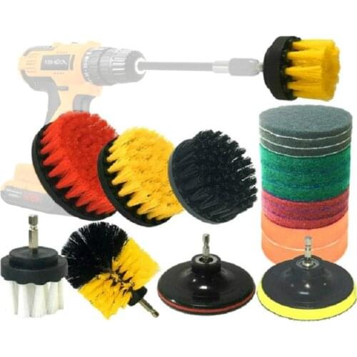 20Pcs Drill Power Scrub Clean Brush Set For Leather Plastic Wooden Furniture Car Interiors Cleaning Power Scrub Cleaning kit