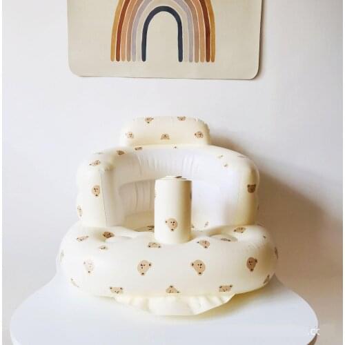 Infant Inflatable Seat Baby Inflatable Sofa Water Toy Swimming Pool Inflatable Floating Chair Bath Seat Bear Rose Bath Stool New