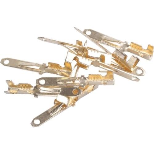 Male Spade Crimp Terminals Wiring Connectors, 2.8 mm, Gold Tone, 10 Piece
