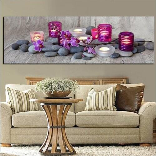 Orchid Flower Zen Spa Stone Still Life Paintings 5D Diy diamond painting cross stitch Diamond Emeroidery mosaic needleworkZP-324