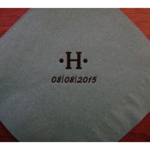 Personalized Napkins Wedding Bridal Shower Foil Stamped Birthday Dinner Party Printed Cocktail Personalized Beverage Napkins