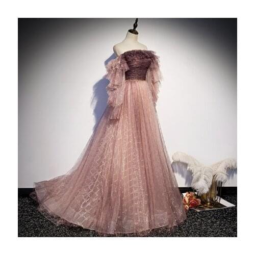 Luxury ruffled sleeve embroidery beading cosplay ball gown royal princess Medieval Renaissance Victorian dress Belle