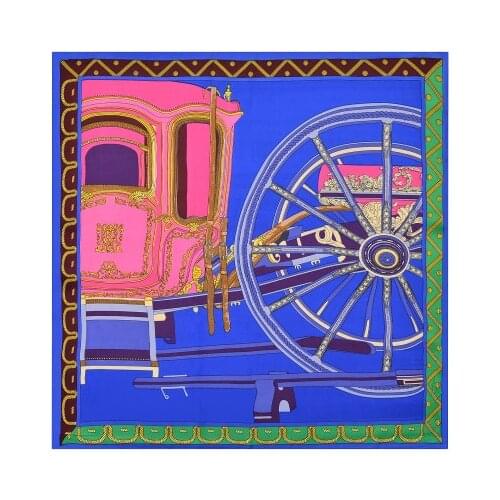 60*60cm New Fashion All-match Carriage Wheel Ladies Small Square Scarf women