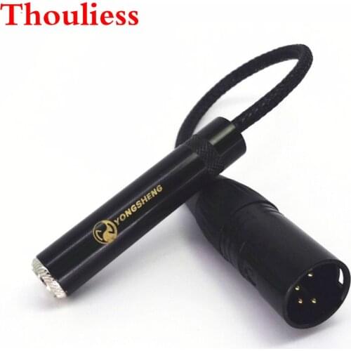 Thouliess Black Nylon Sleeve 8 Cores Silver Plated 4-Pin XLR Male Balanced to 6.35mm 1/4 Female Audio Adapter Cable